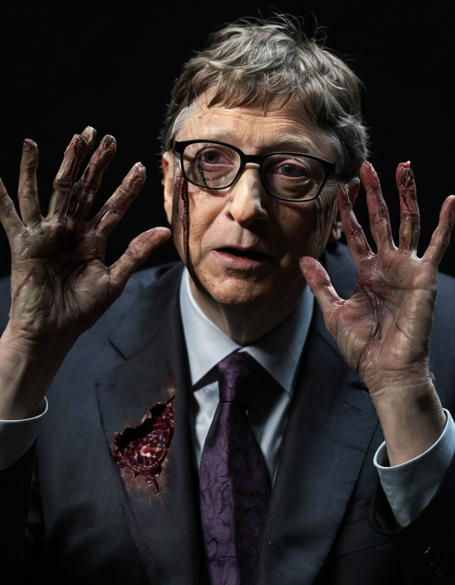 bill gates, zombie, horror, dark, decay, reaching out, celebrities