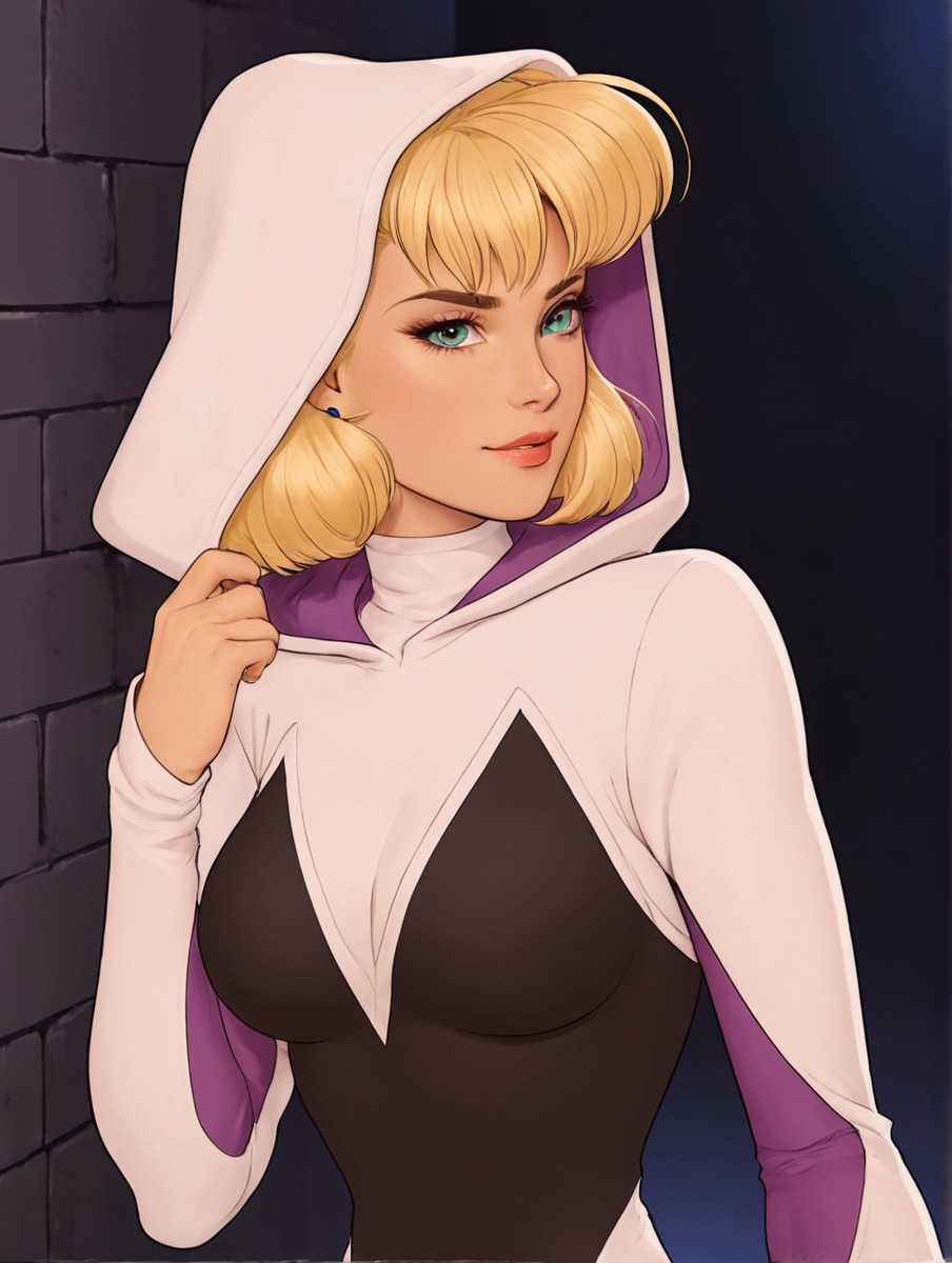 cartoon, spidergwen, anime, marvel, streetfighter, gwenstacy, intothespiderverse