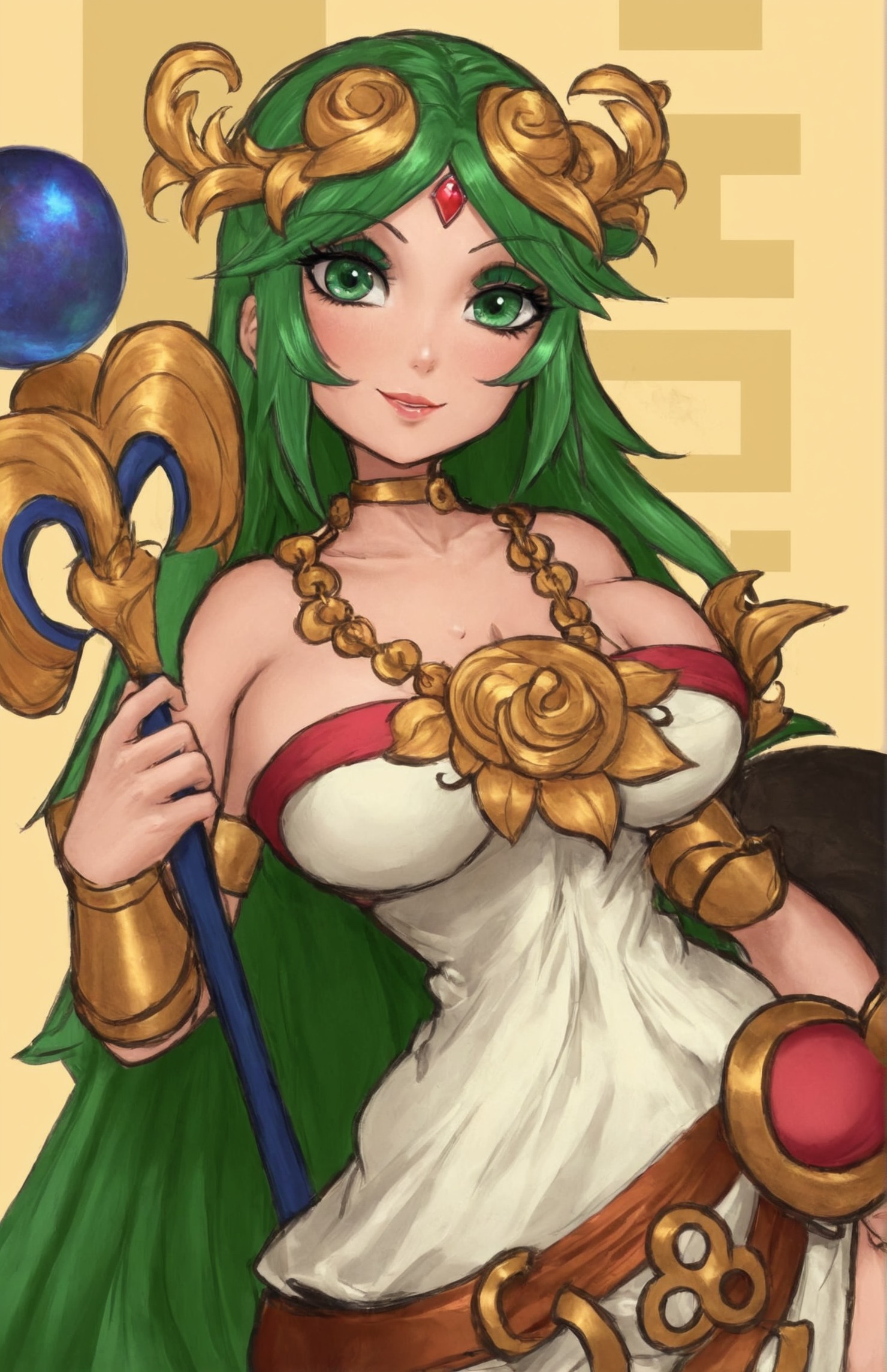 art, digitalart, digitaldrawing, digitalillustration, digitalpainting, anime, drawing, illustration, nintendo, cute, palutena, kid icarus, smug, super smash bros