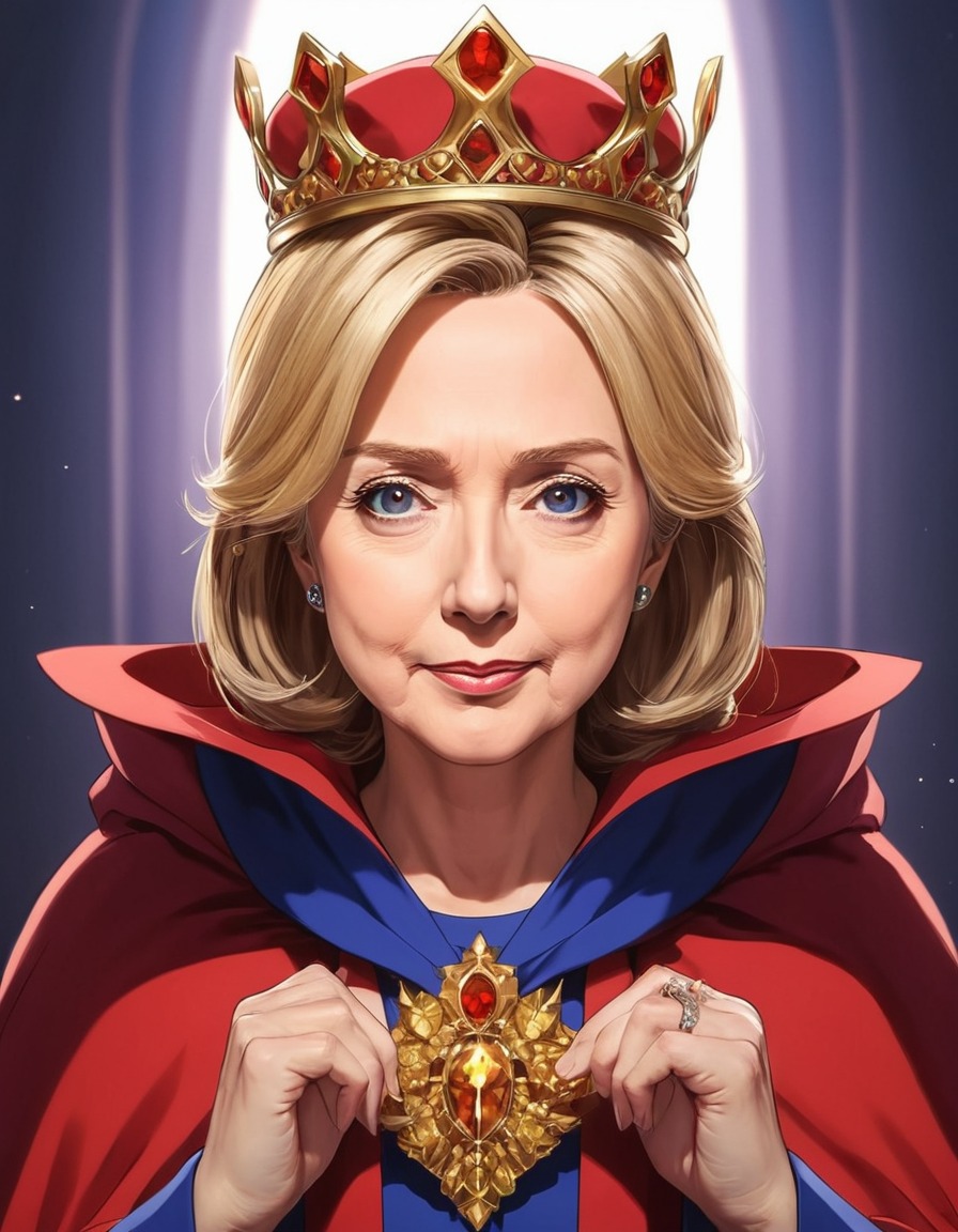 hillary clinton, anime, queen, powerful, politics