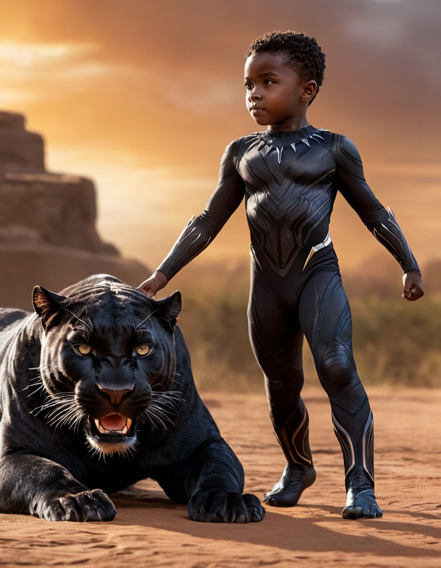 black panther, childhood, marvel, superhero, wakanda