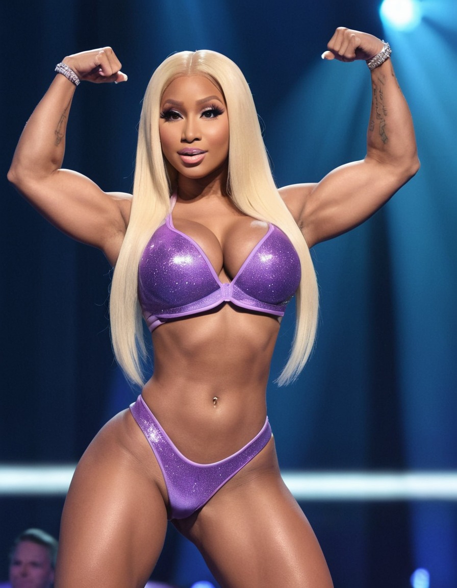 nicki minaj, celebrity, musician, performer, stage, bodybuilder physique