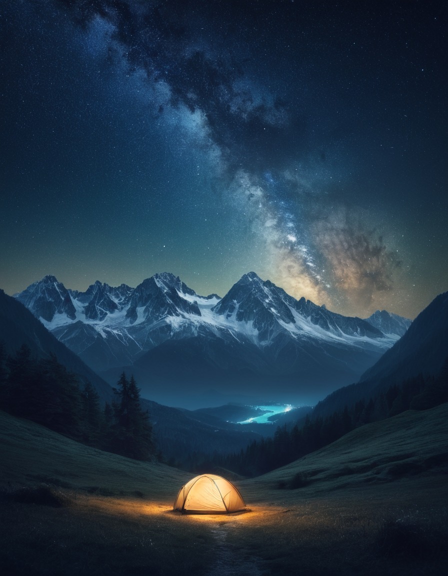 nature, sky, milky way, mountains, tranquility