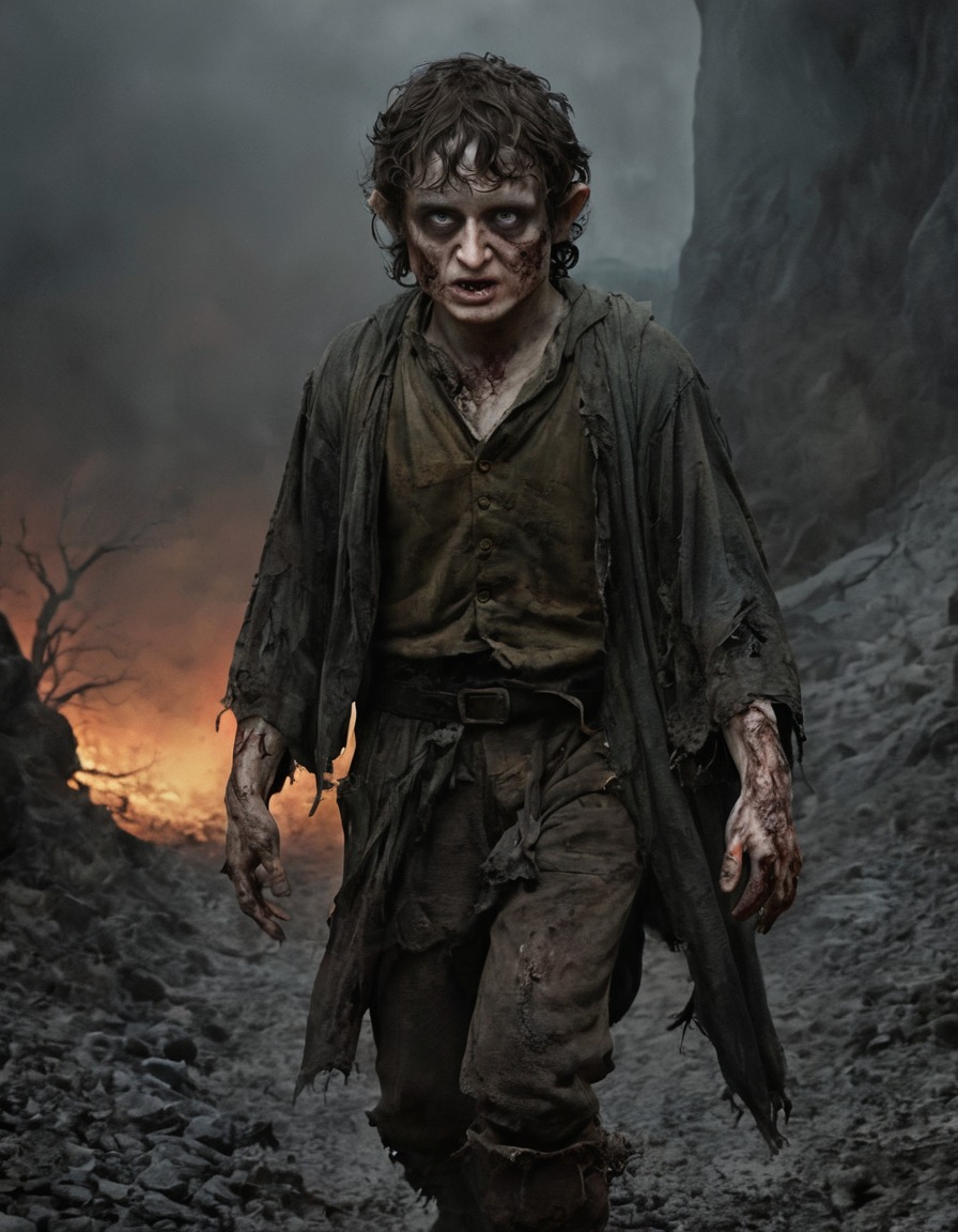 frodo baggins, zombie, middle-earth, fantasy