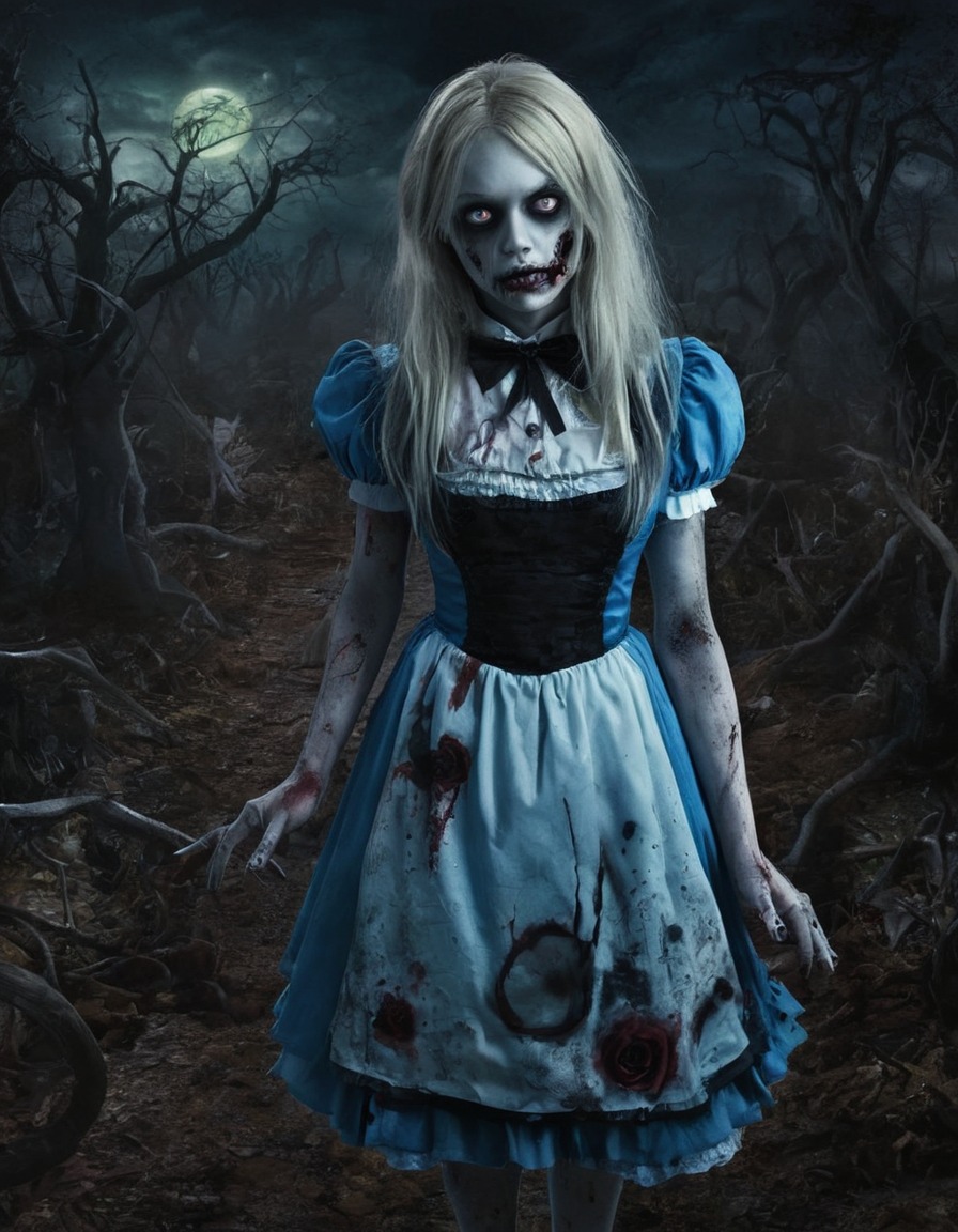 alice, "alice's adventures in wonderland", zombie, twisted, eerie, wonderland