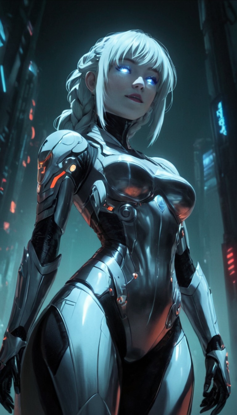 digitalart, characterdesign, cyberpunk, cyborg, animegirl, portrait