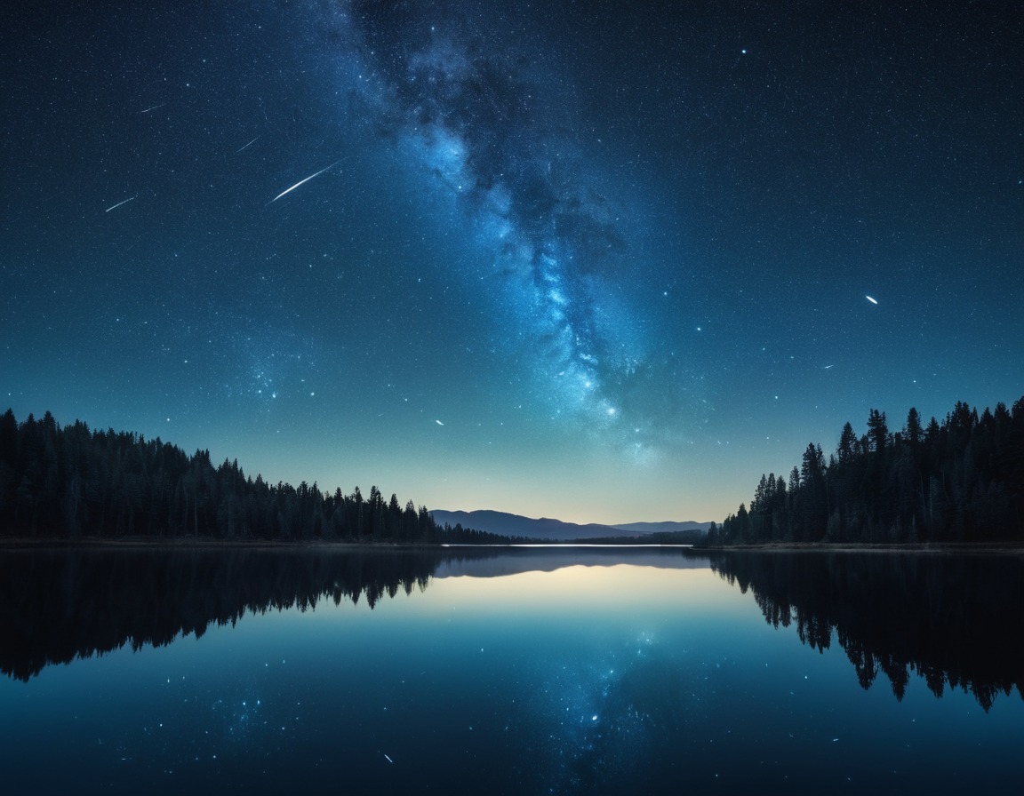 nature, lake, reflection, stars, milky way