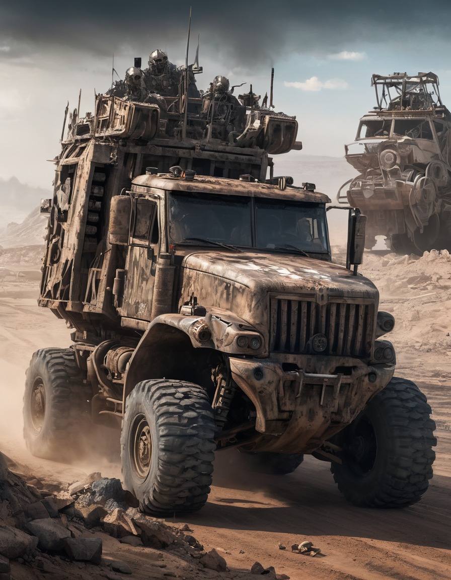 war rig, wasteland, post-apocalyptic, action, danger, mad max