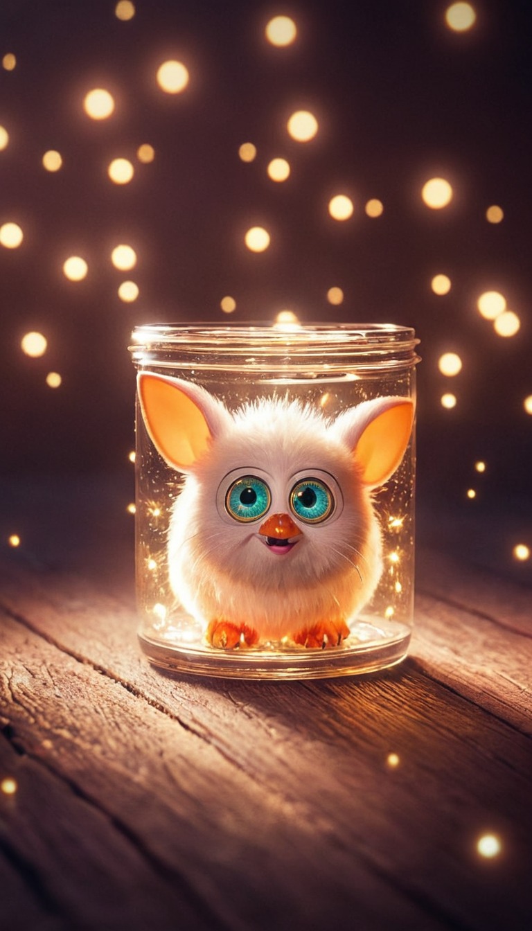 90s, animal, cute, furby, jar, lit, toy