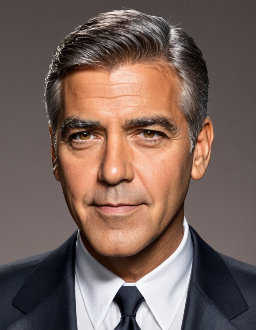 george clooney, portrait, painting, artist, celebrity, hollywood