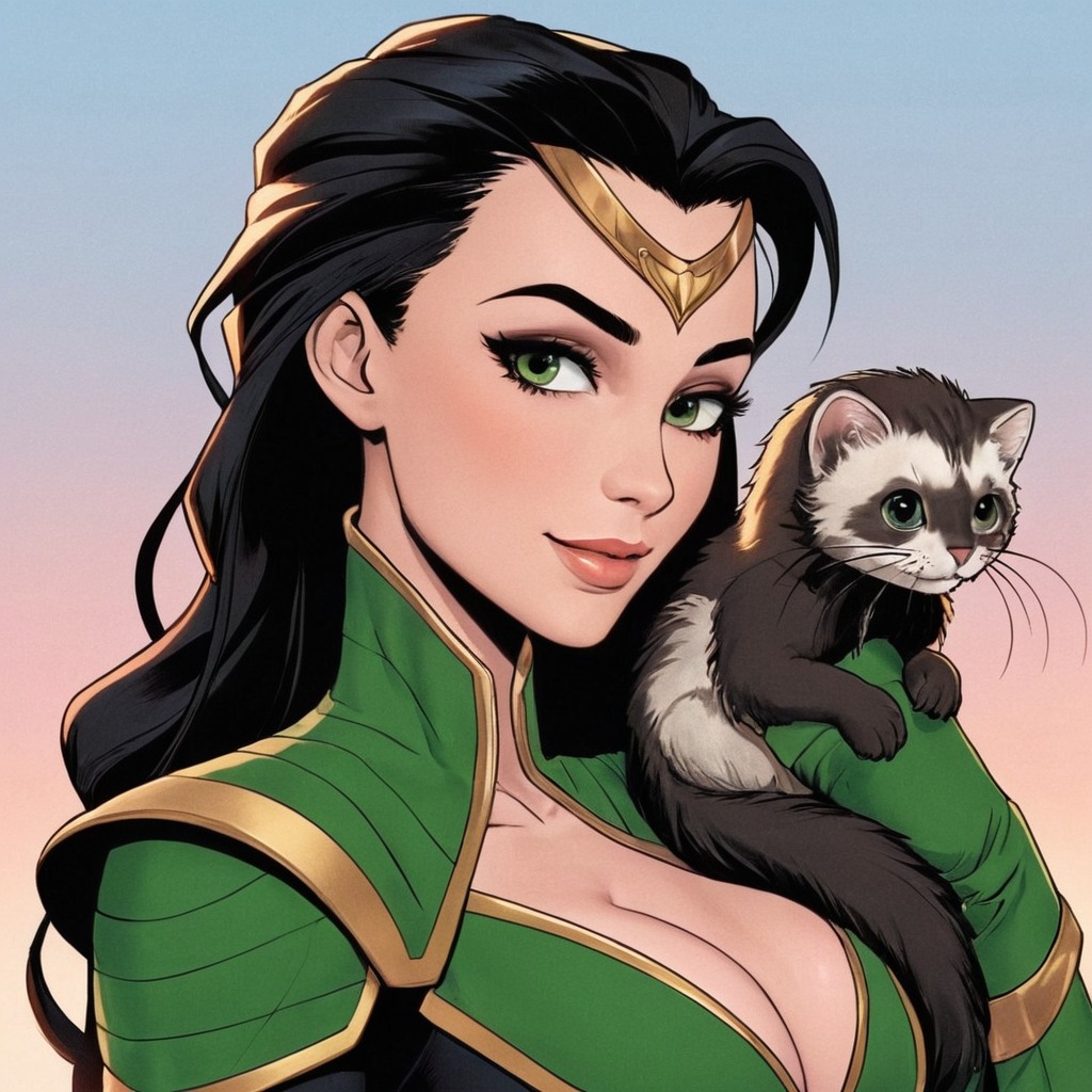 fanart, ferret, ladyloki, bingimagecreator