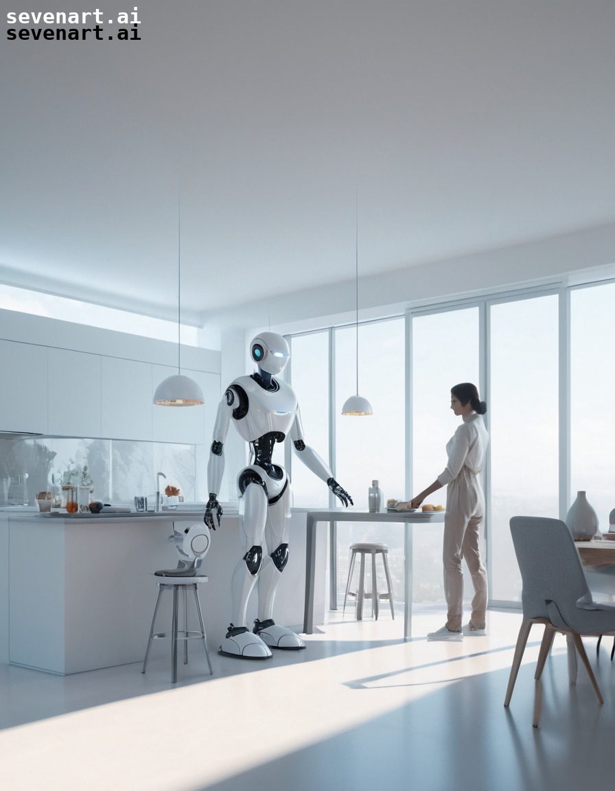 robot, assistant, futuristic, minimalist, home, future