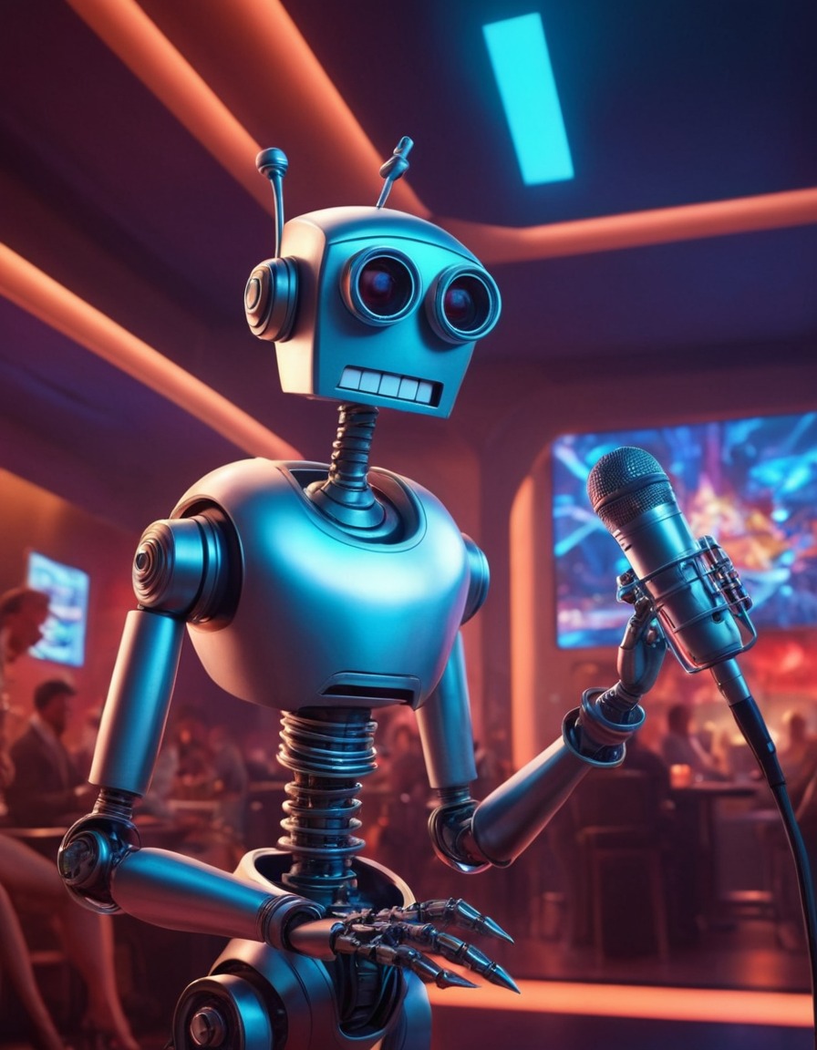 futuristic, robot, club, bender, karaoke, entertainment, robots, games, movies