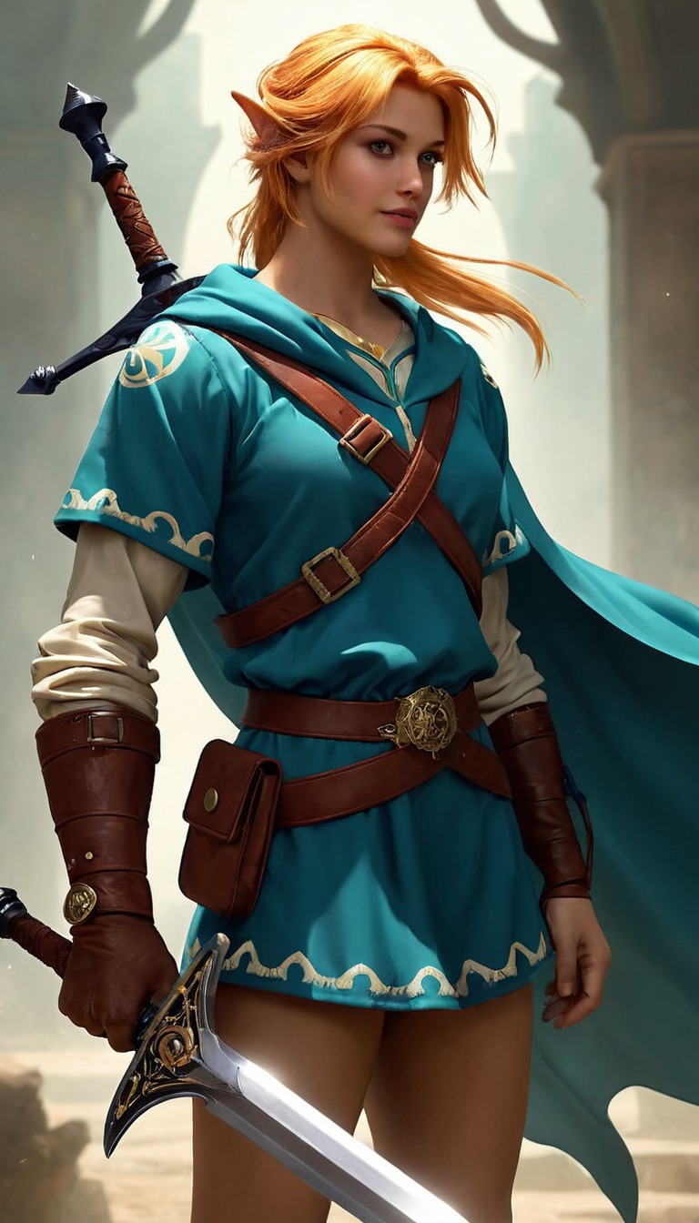 digitalart, fanart, characterdesign, portrait, videogamefanart, nintendo, warrior, digitalpainting, fantasycharacter, dailydeviation, hyrule, swords, warriorwomen, dailychallenges