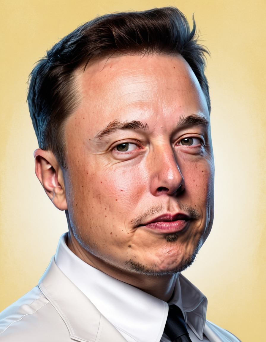 elon musk, painting, humor, portrait, art, celebrity, satire