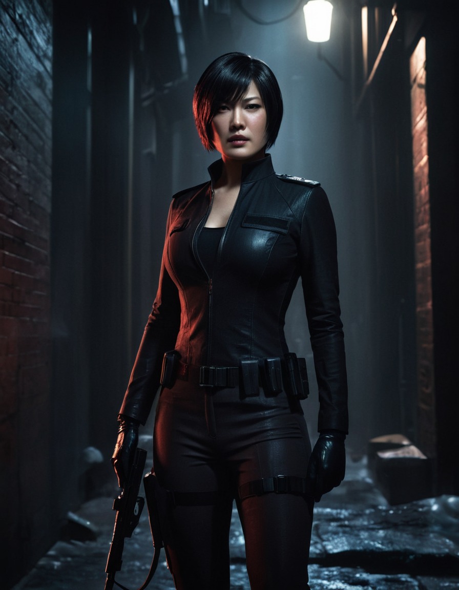 strong female character, action hero, resident evil, urban setting, stealth operations, games, girls from games