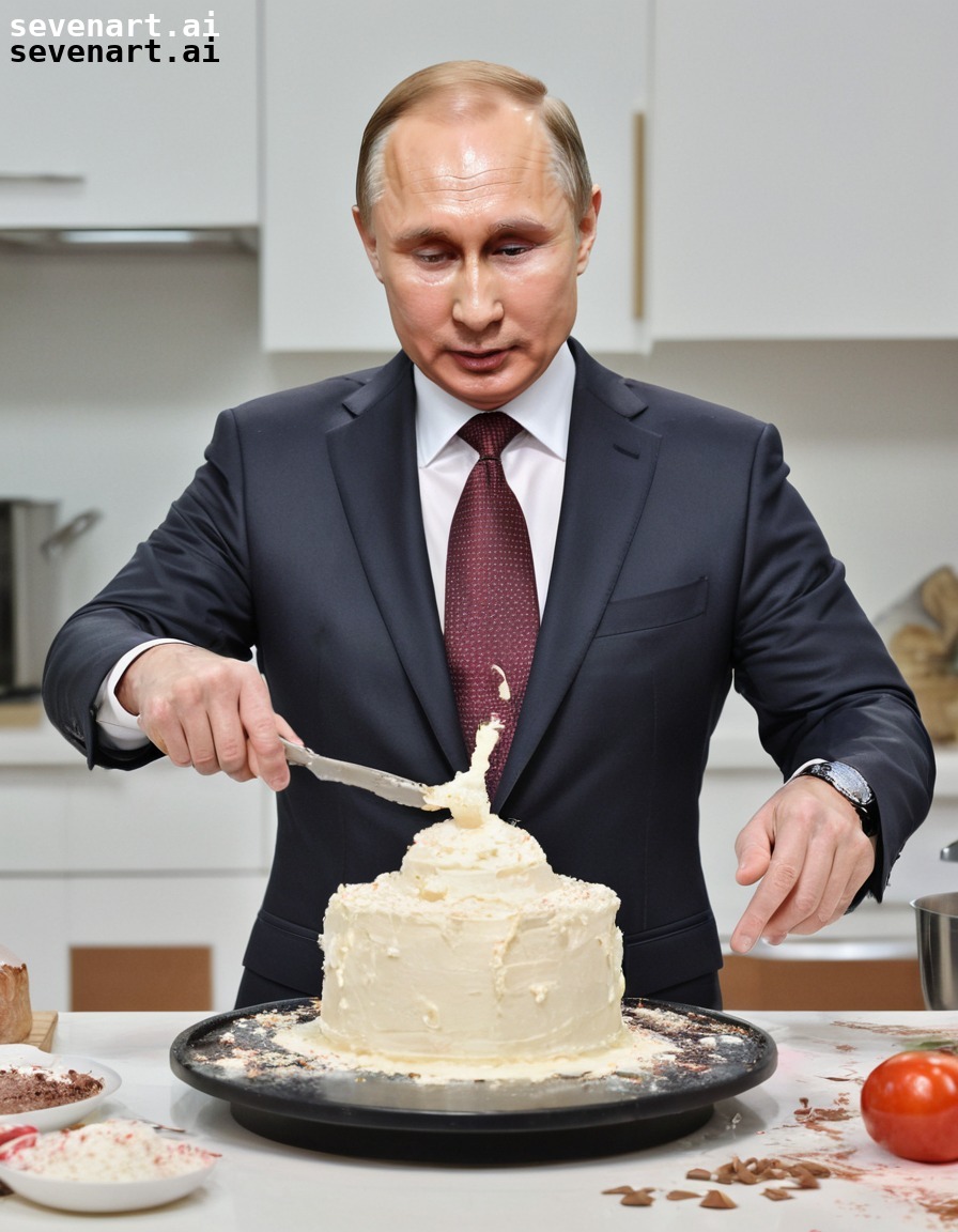 vladimir putin, cooking show, baking, cake, frosting, putin, russia, russian president