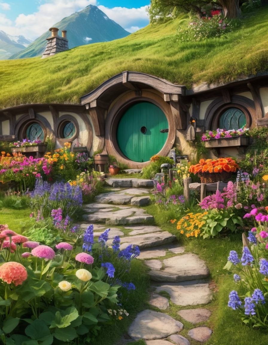 fantasy, hobbit, shire, nature, flowers, john tolkien, tolkien