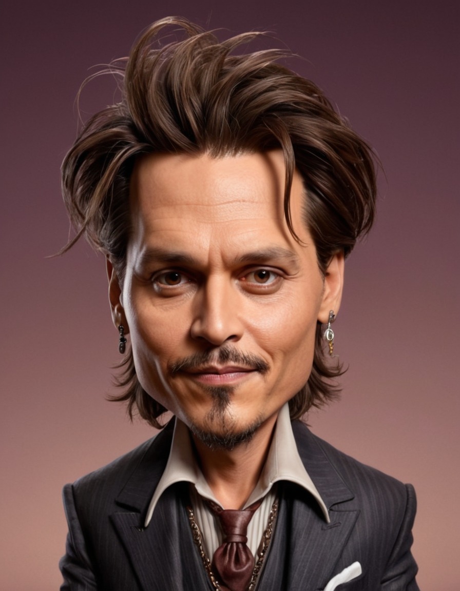 johnny depp, caricature, actor, comedy, humor