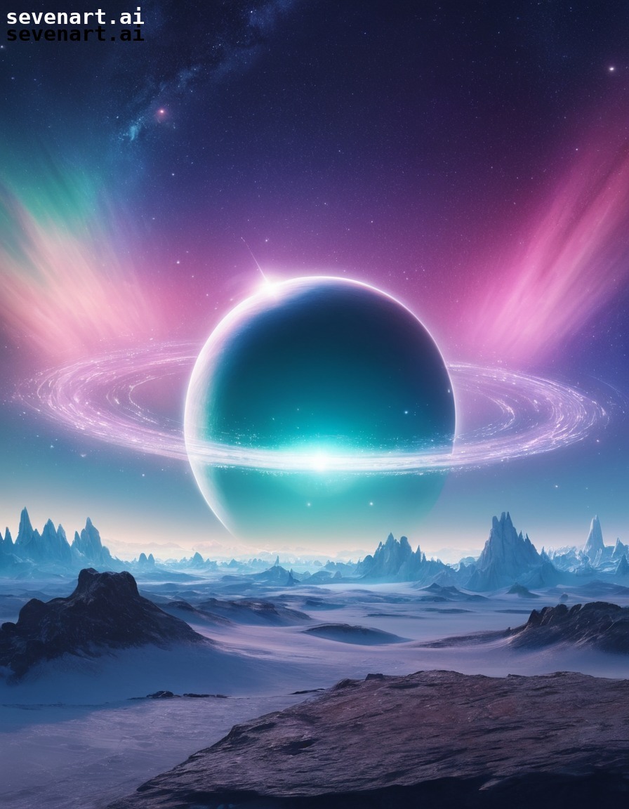 space exploration, distant planet, aurora borealis, celestial beauty, outer space, space, stars