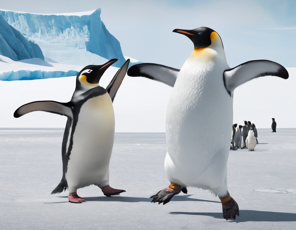 dance-off, penguin, antarctica, xi jinping, competition, china