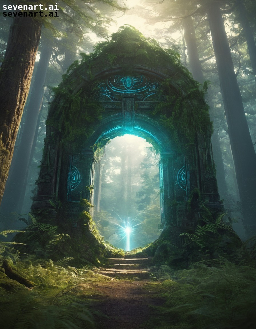 portal, mystical, forest, magical, wonder, fantasy