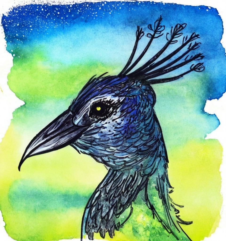 bird, pen, watercolour, coloured, traditionalart, sketch, animal, ink, peacocktutorial