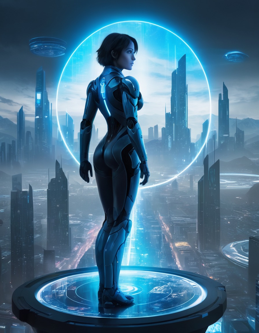 futuristic, technology, hologram, artificial intelligence, video game, games, girls from games