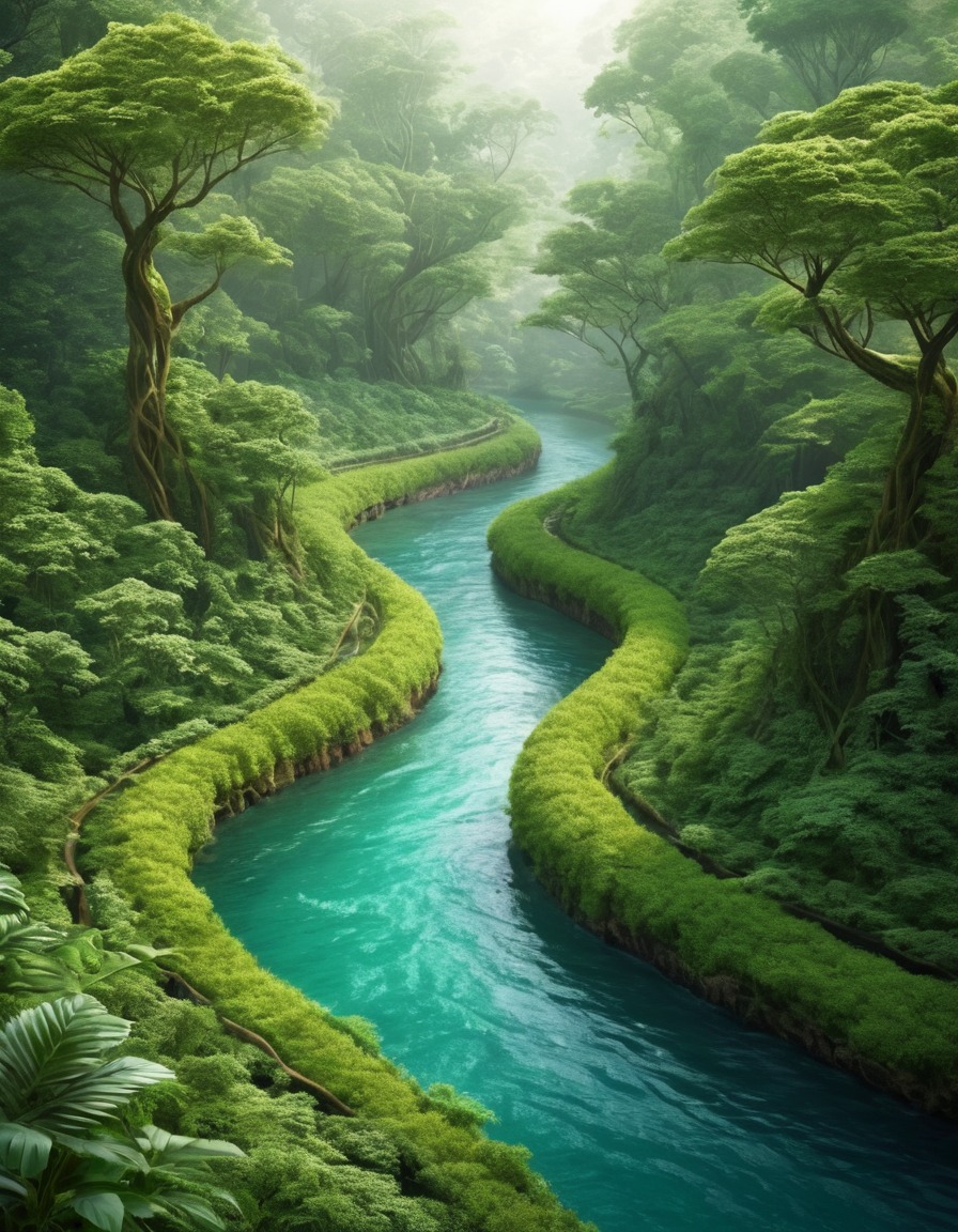 river, forest, nature, landscape