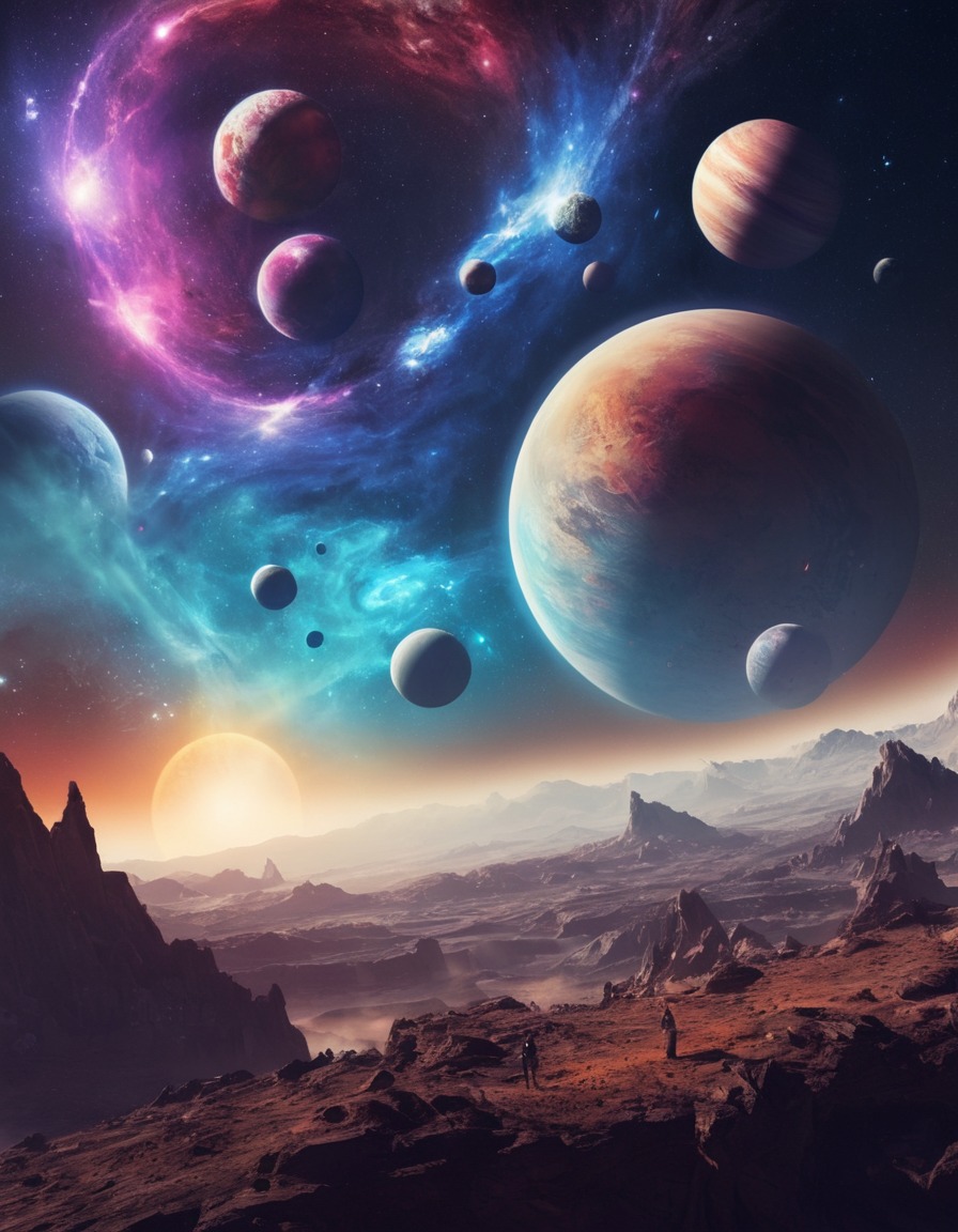 surreal, cosmic, beauty, planets, celestial bodies, space, stars