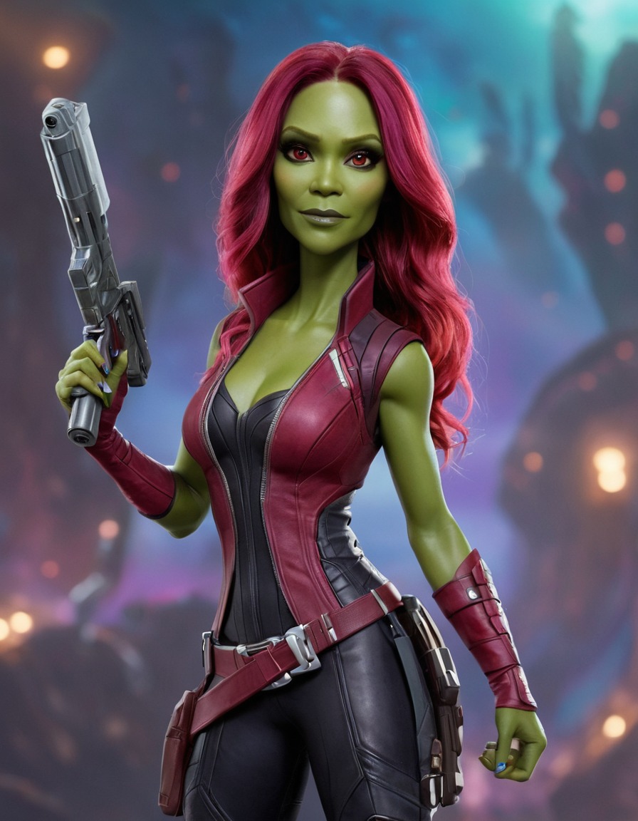 fun, gamora, guardians of the galaxy, caricature, marvel, humor