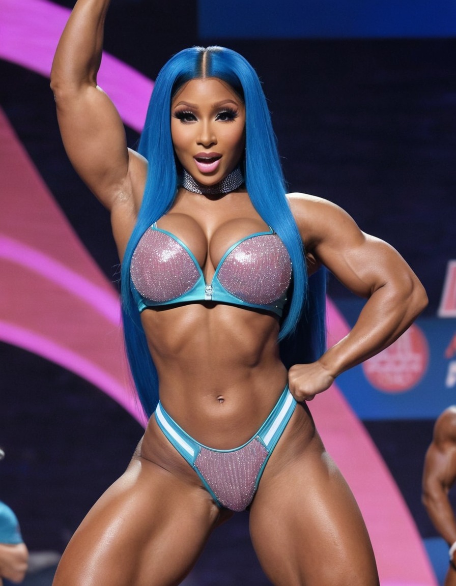 nicki minaj, bodybuilding, competition, stage, performance