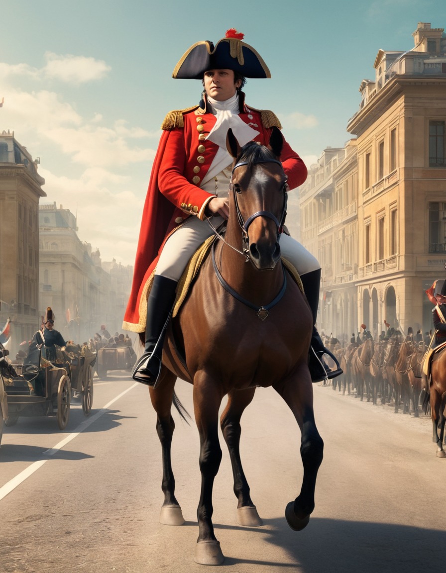 napoleon bonaparte, uber, street corner, historical figure