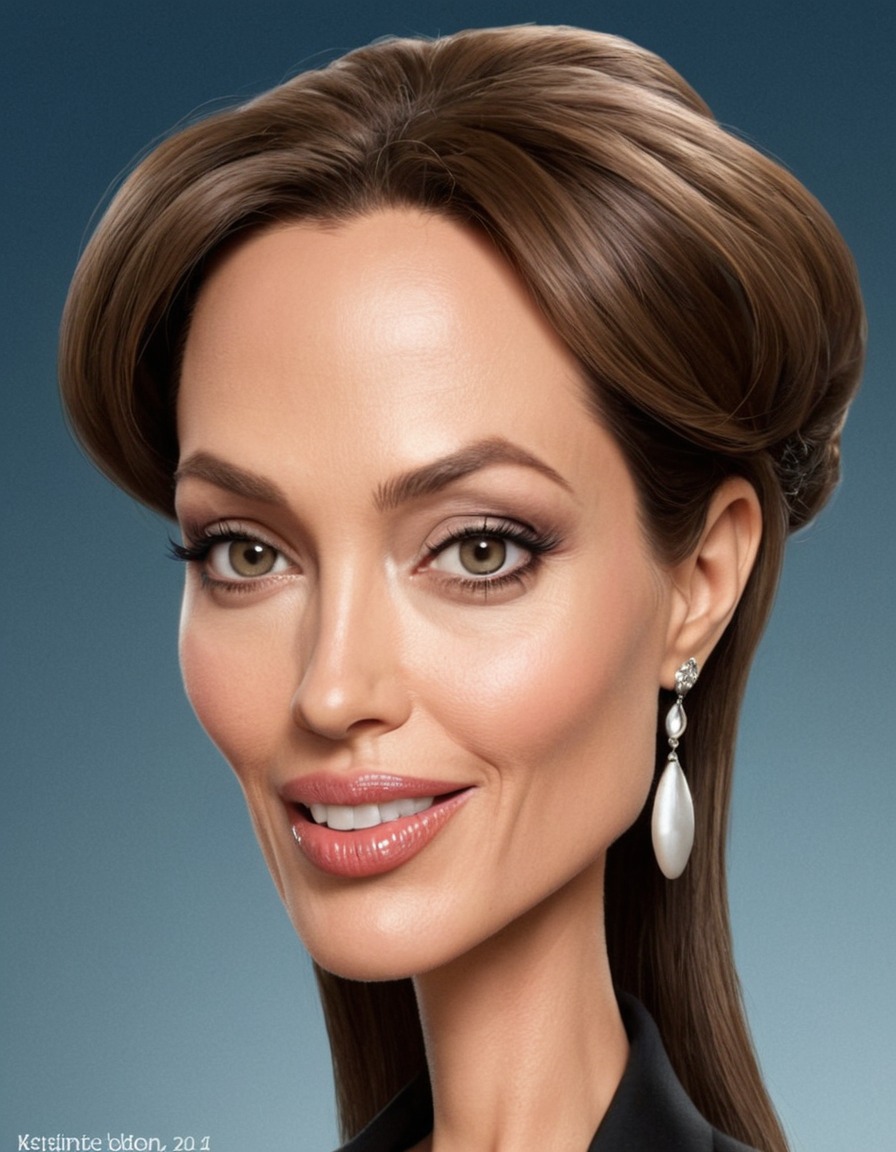 funny, angelina jolie, caricature, actress, celebrity