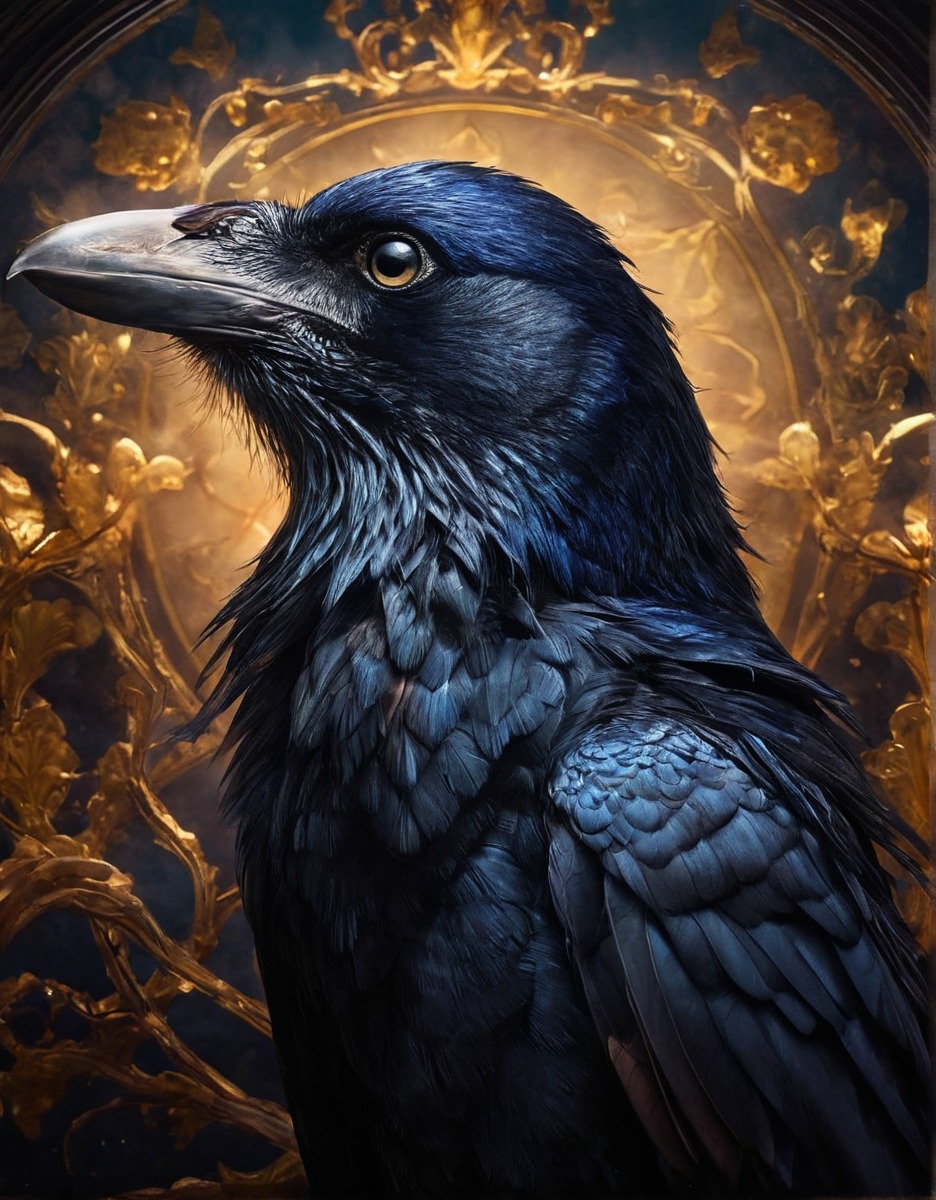 digitalart, bird, ravens