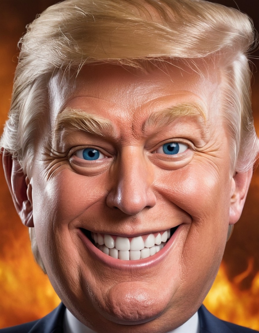 donald trump, caricature, humor, politics, president, celebrity, satire