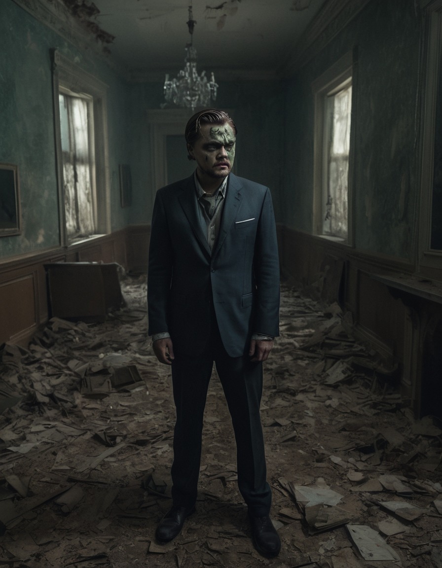 leonardo dicaprio, zombie, abandoned mansion, spooky, celebrities