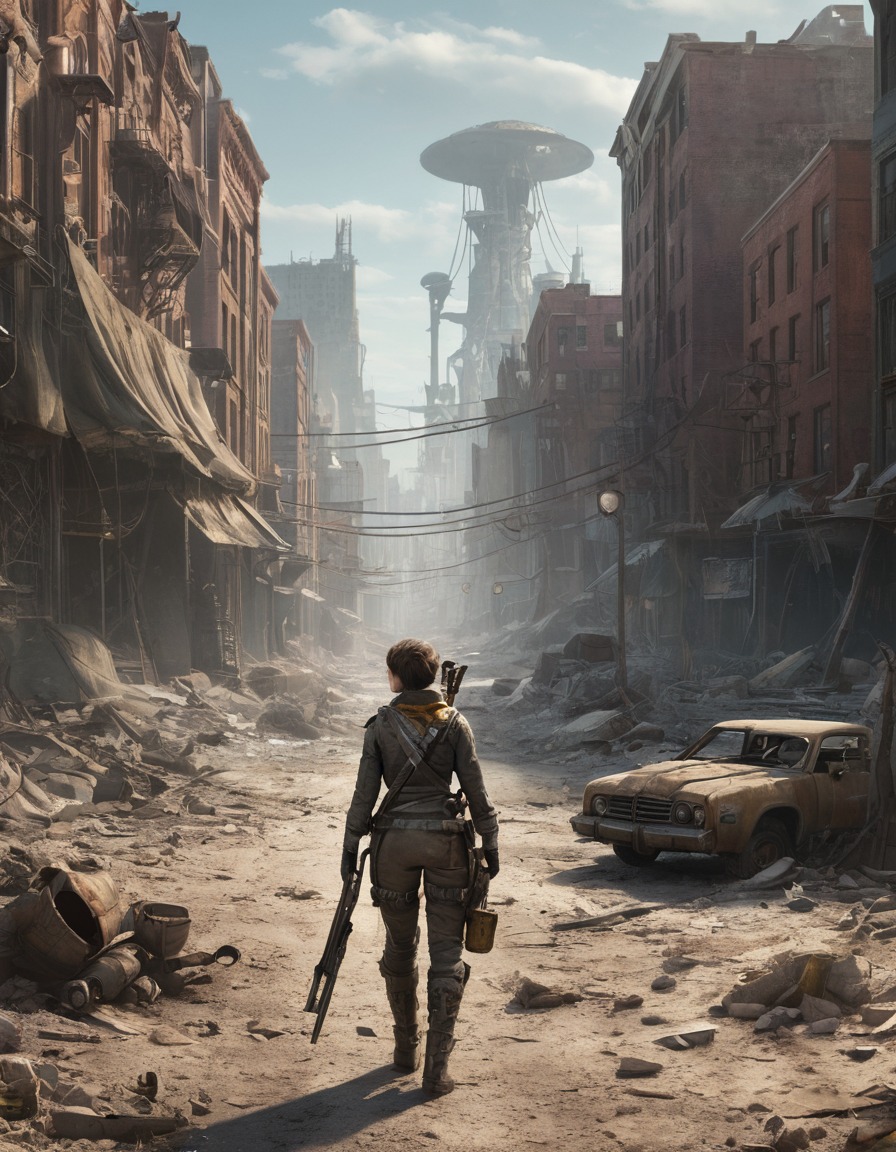 post-apocalyptic, fallout, survival, scavenging, urban landscape, games, tv shows