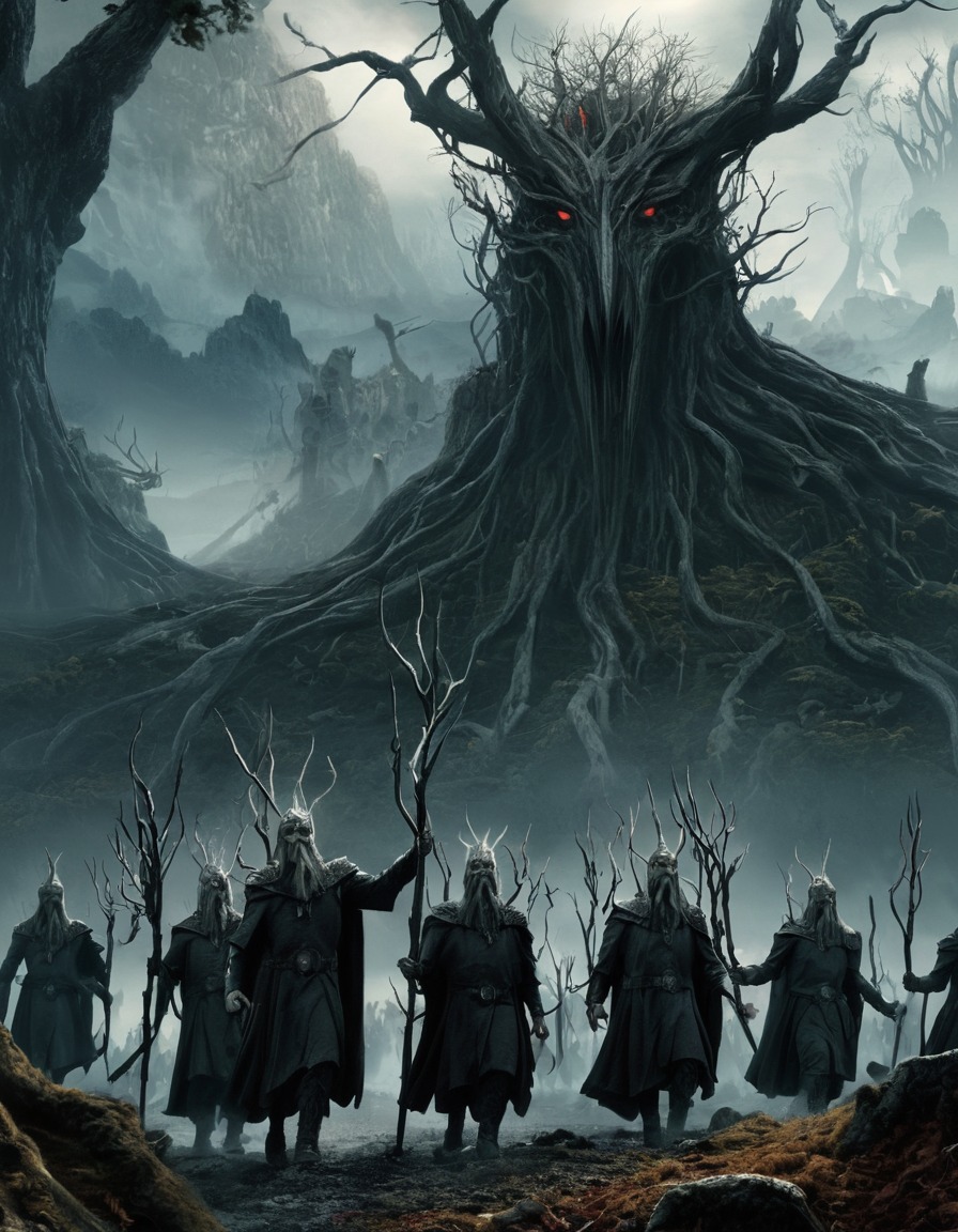 fantasy, battle, war, ents, isengard, john tolkien, tolkien