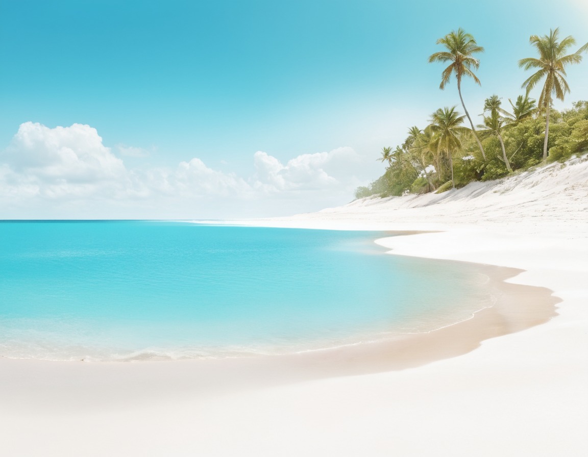 beach, pristine, white sand, turquoise water, serene, nature