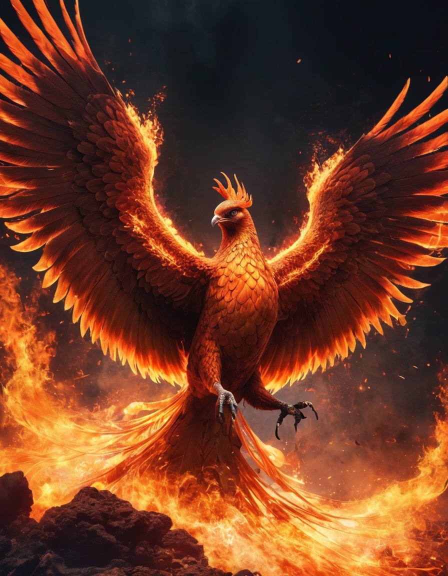 mythical creature, rebirth, resurrection, phoenix, fire