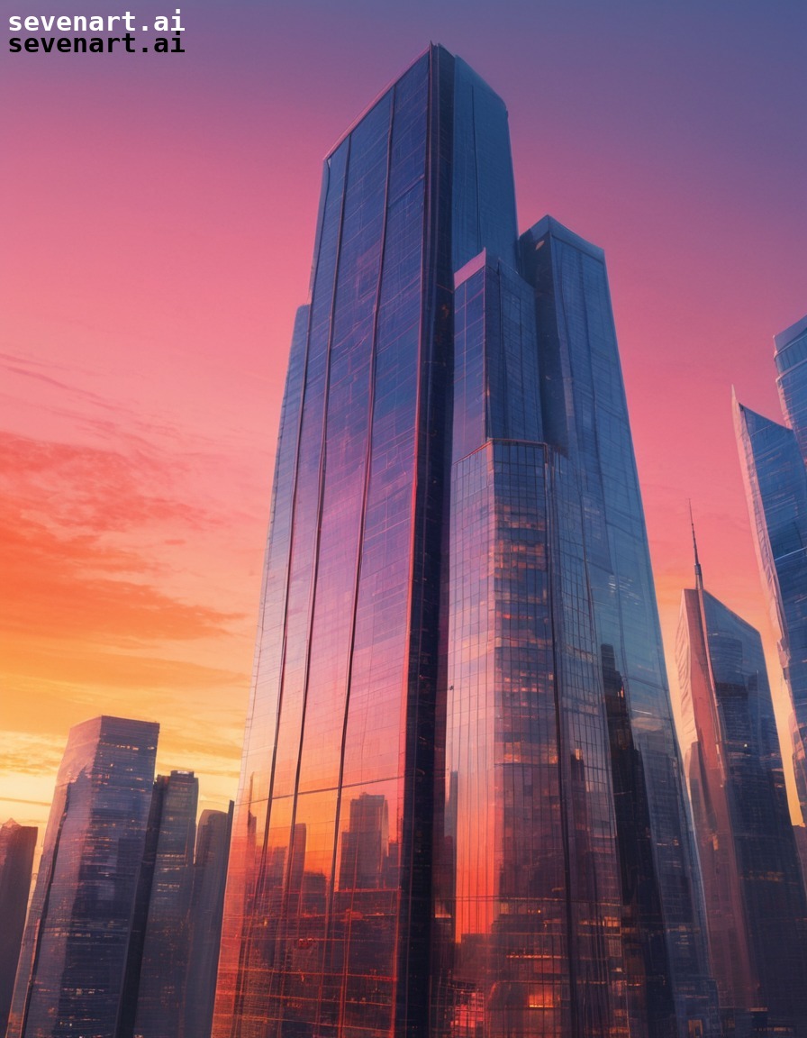 architecture, cityscape, skyline, skyscraper, sunset, modern city, city