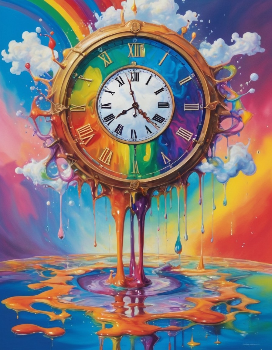 melting clock, time, surrealism, art, surreal