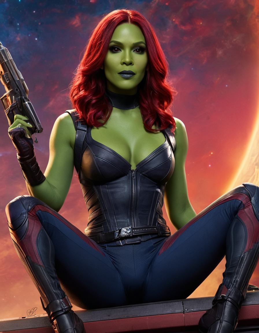 gamora, guardians of the galaxy, marvel, superhero, assassin, green skin, zoe saldana