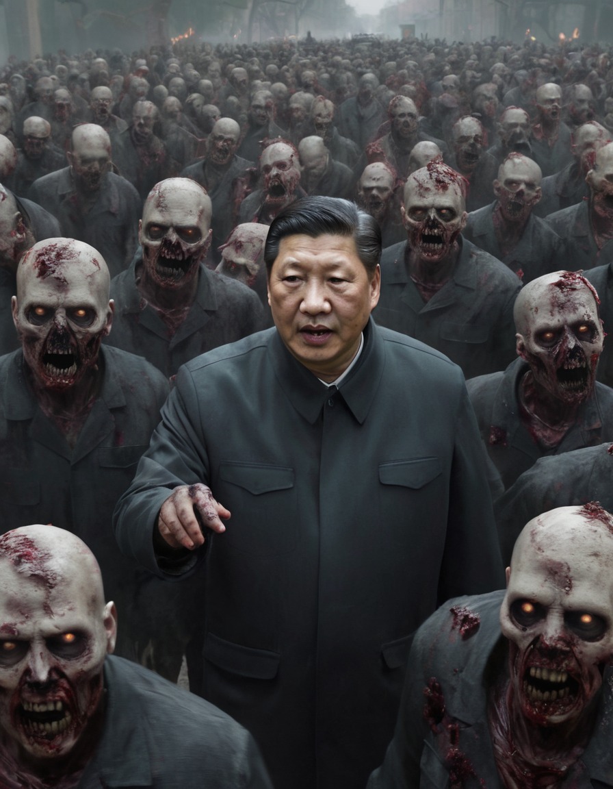 xi jinping, zombie, undead, horde, politics