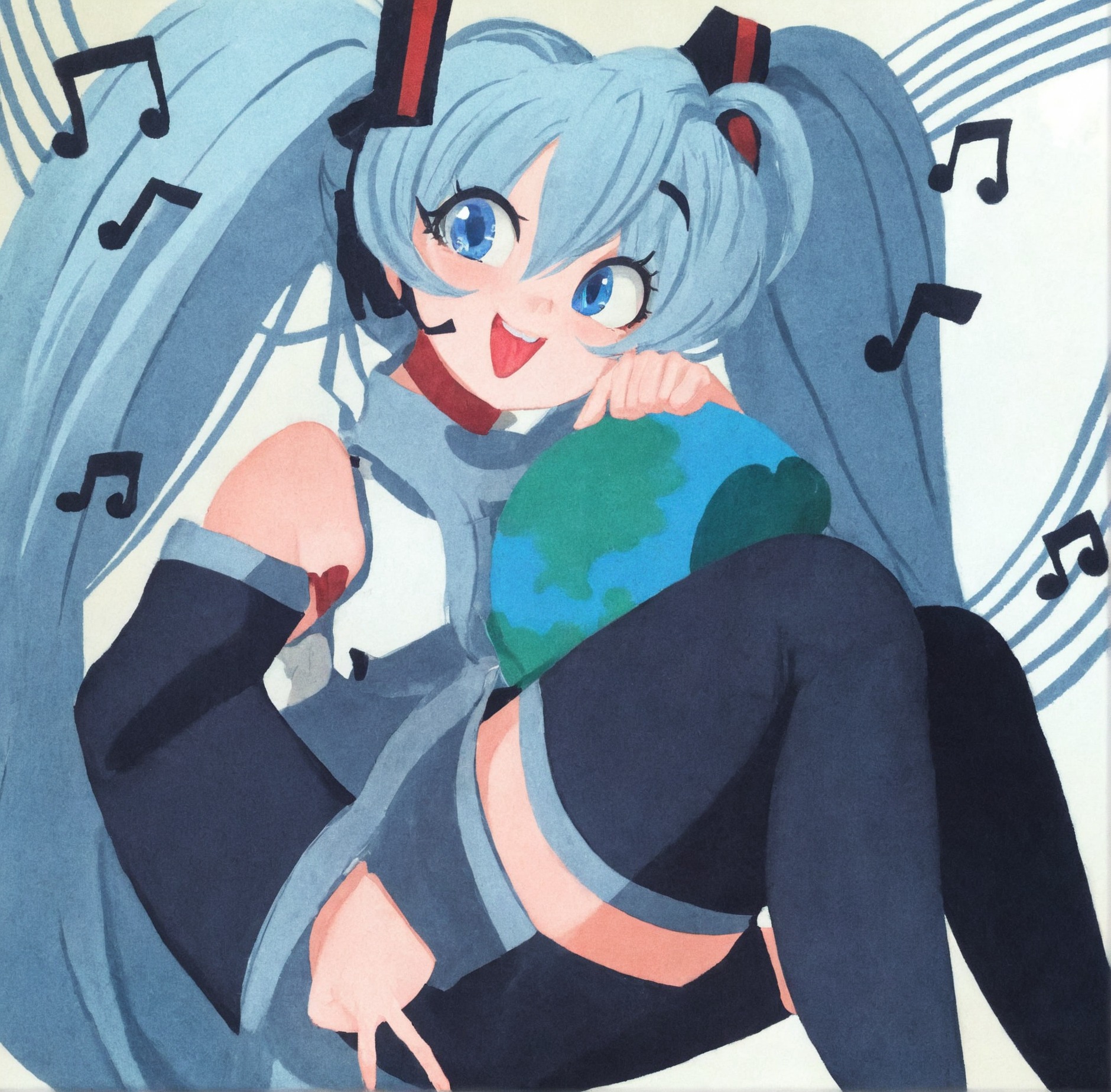 my art, fanart, vocaloid, hatsune miku, miku, miku hatsune, vocaloid fanart, world is mine, emily loves cookies, lineless