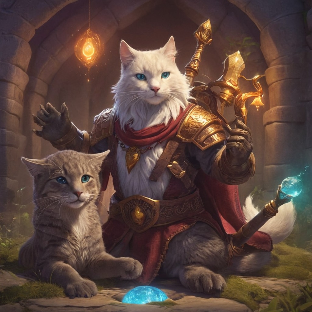 warrior, magic, cat, feline, dreamup, adoptable, pawsandclaws, ai_art