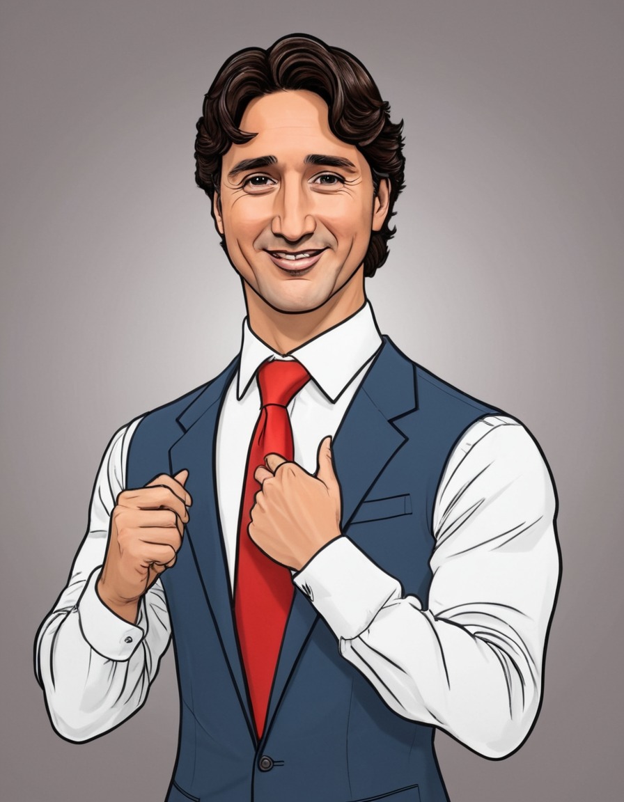 justin trudeau, cartoon, painting, satire, politics