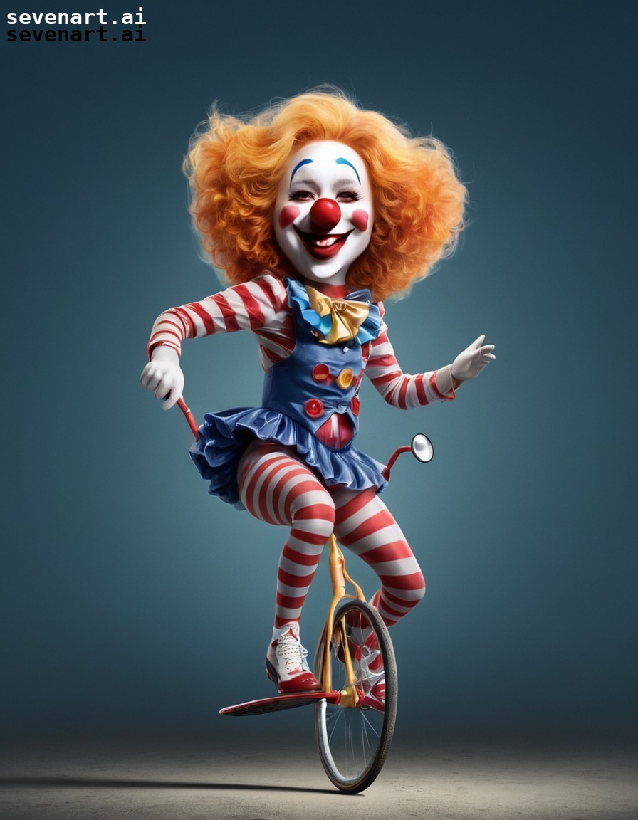 celebrity, clown, unicycle, fun, entertainment, actress, movies, movie stars