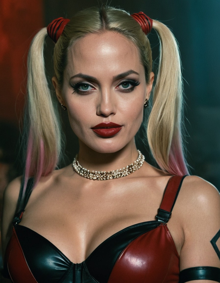 harley quinn, angelina jolie, dc comics, superhero, antihero, villain, character adaptation